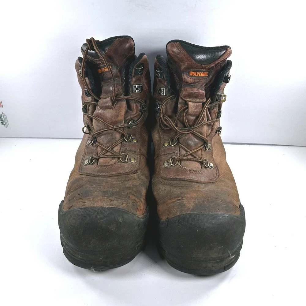 Wolverine Hellcat Mens 11.5 Waterproof Leather Work Boots Brown W10912